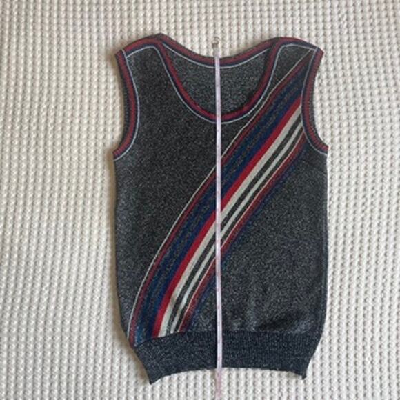 Vintage 1970s/1980s sleeveless knit lurex top XS - Picture 5 of 5